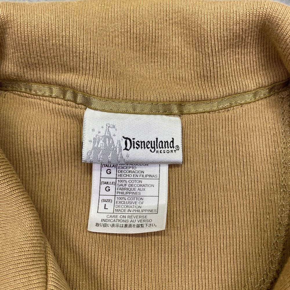 Disneyland Winnie the Pooh Embroidered Tan Fleece Quarter Zip Pullover Top Sz L - Picture 6 of 11